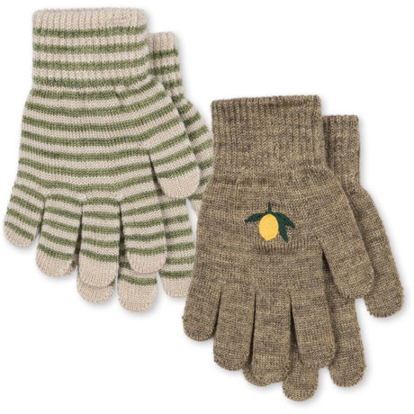 Konges Sløjd Lemon/Stripe 2 Pack Filla Gloves