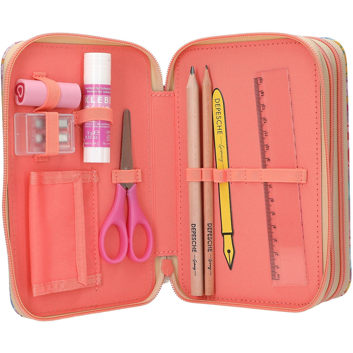 TOPModel Girl Power Triple Pencil Case With Pendant