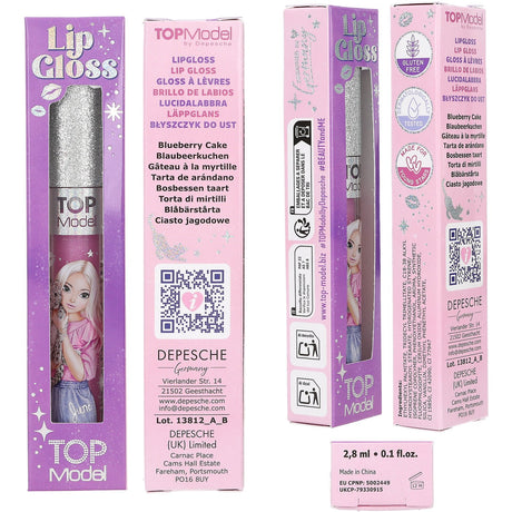 TOPModel Beauty And Me Pink Blueberry Lip Gloss With Glitter Cap