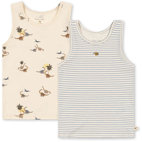 Konges Sløjd Kubi/Stripe Bluie Basic 2 Pack Tanktop GOTS