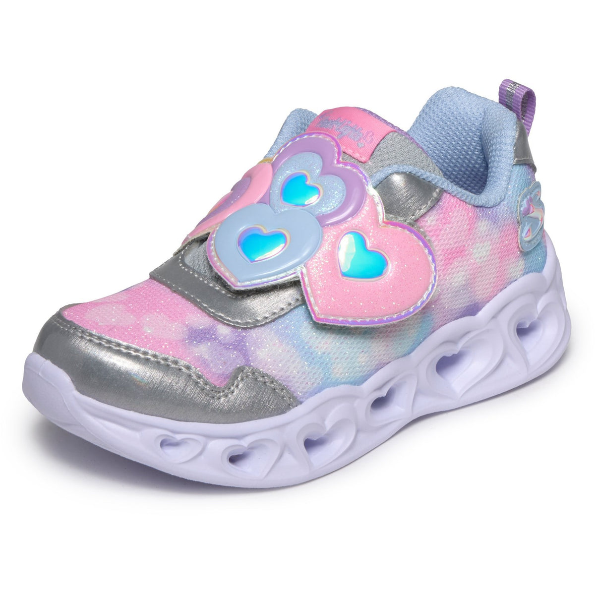 Skechers Silver Heart Lights Lovin Reflection