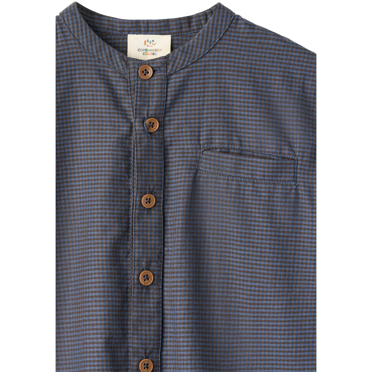 COPENHAGEN COLORS Brown/Blue Check Comb. Check Shirt W. Placket
