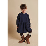 COPENHAGEN COLORS Brown/Blue Check Comb. Checkered Dress W. Backside Bow