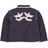 COPENHAGEN COLORS Brown/Blue Check Comb. Checkered Quilted Jacket W. Embroidery