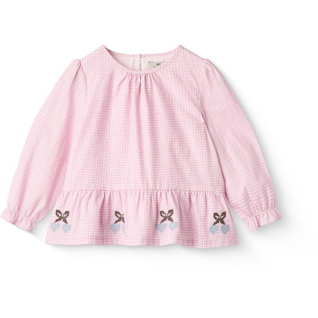 COPENHAGEN COLORS Syringa Comb. Houndstooth Blouse W. Embroidery