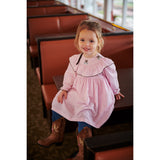 COPENHAGEN COLORS Syringa Comb. Houndstooth Frill Dress W. Embroidery