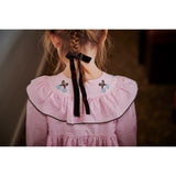 COPENHAGEN COLORS Syringa Comb. Houndstooth Frill Dress W. Embroidery