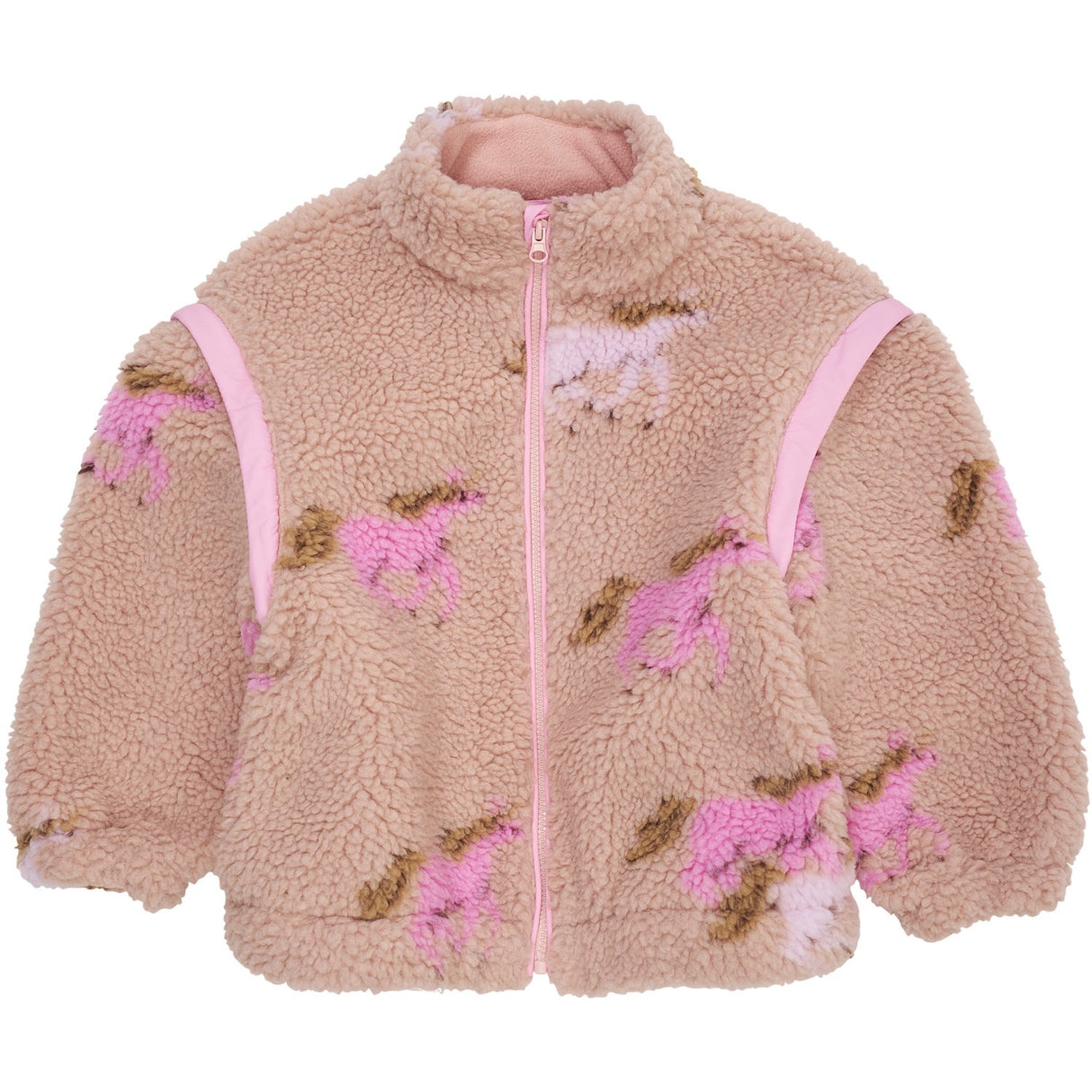 COPENHAGEN COLORS Rose/Unicorn Comb. Printed Teddy Jacket W. Removable Sleeves