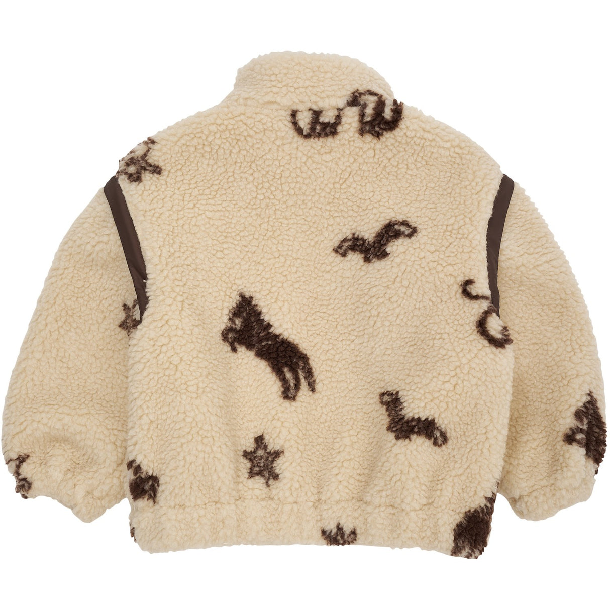 COPENHAGEN COLORS Sand/Cowboy Comb. Printed Teddy Jacket W. Removable Sleeves