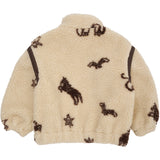 COPENHAGEN COLORS Sand/Cowboy Comb. Printed Teddy Jacket W. Removable Sleeves