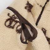 COPENHAGEN COLORS Sand/Cowboy Comb. Printed Teddy Jacket W. Removable Sleeves