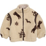 COPENHAGEN COLORS Sand/Cowboy Comb. Printed Teddy Jacket W. Removable Sleeves