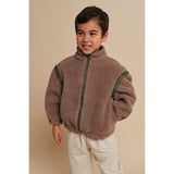 COPENHAGEN COLORS Natural/Green Comb. Teddy Jacket W. Removable Sleeves