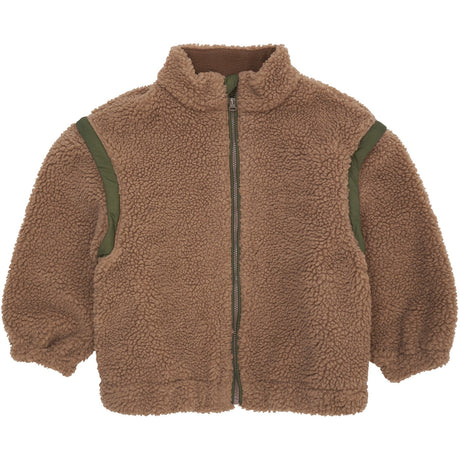 COPENHAGEN COLORS Natural/Green Comb. Teddy Jacket W. Removable Sleeves