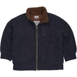 COPENHAGEN COLORS Navy Twill Bumper Jacket W. Sherpa Collar