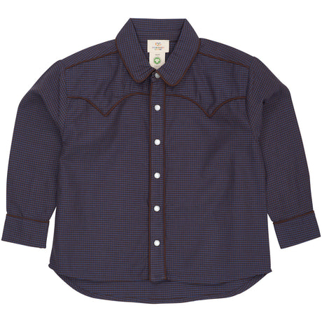 COPENHAGEN COLORS Brown/Blue Check Comb. Checkered Cowboy Shirt