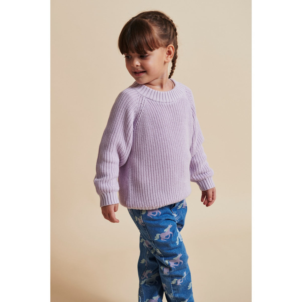 COPENHAGEN COLORS Lavender Knitted Classic Rib Blouse