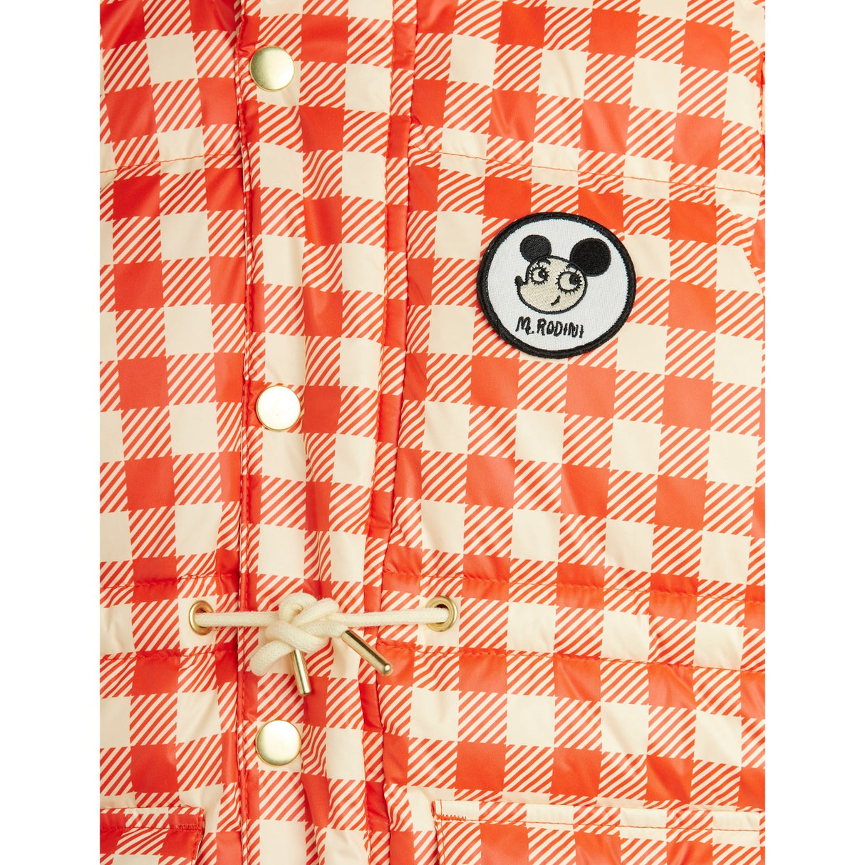 Mini Rodini Red Ritzratz Patch Gingham AOP Heavy Puffer