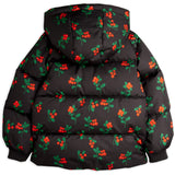 Mini Rodini Black Lingonberries AOP Hooded Puffer