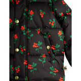 Mini Rodini Black Lingonberries AOP Hooded Puffer