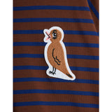 Mini Rodini Brown Stripe Bird Patch Ls Tee