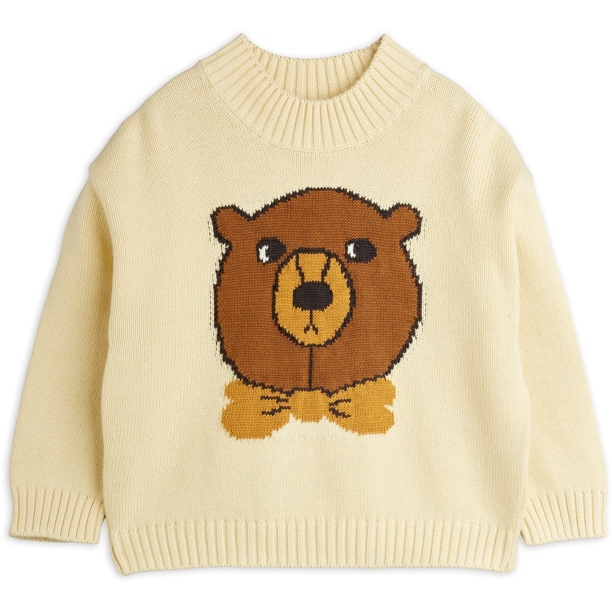 Mini Rodini Off-white Bear Intarsia Knit Sweater