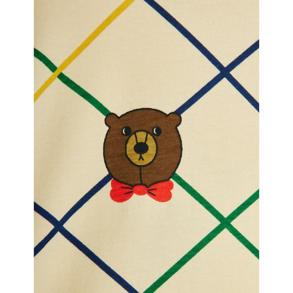 Mini Rodini Off-white Bear Check AOP Ss Tee