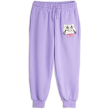 Mini Rodini Purple Cat With Bowtie Chenille Sweatpants