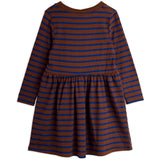 Mini Rodini Brown Stripe Bird Patch Ls Dress