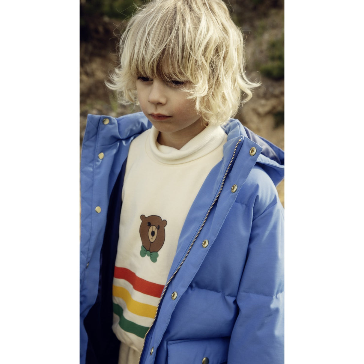 Mini Rodini Off-white Bear Stripe Sweatshirt