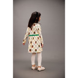 Mini Rodini Off-white Bear Check AOP Ls Dress