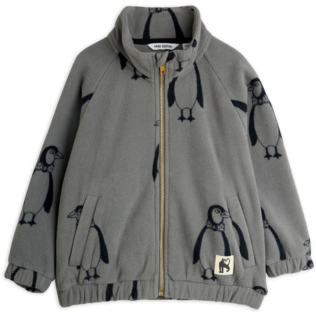 Mini Rodini Grey Penguin AOP Fleece Jacket