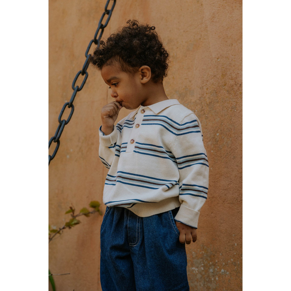 Fliink Sandshell Stripe Benny Ls Polo