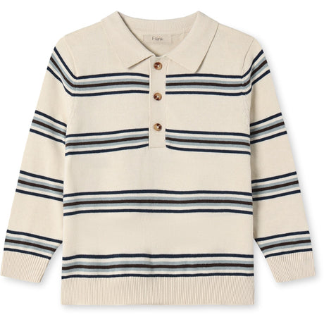 Fliink Sandshell Stripe Benny Ls Polo