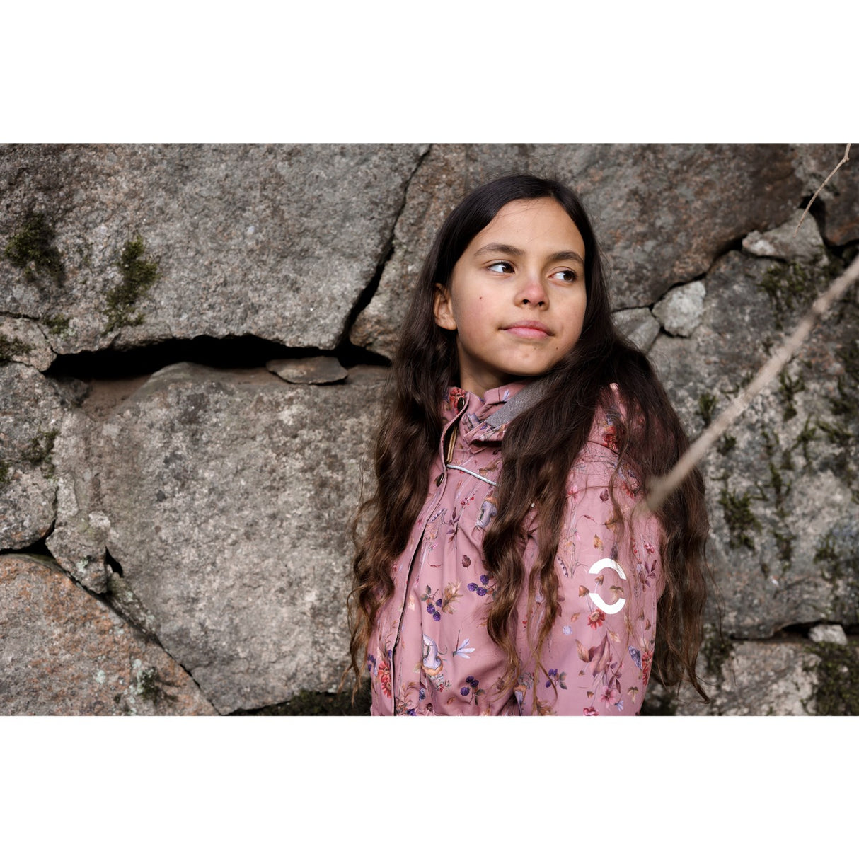 Mikk-Line Burlwood Polyester Girls Jacket AOP Floral