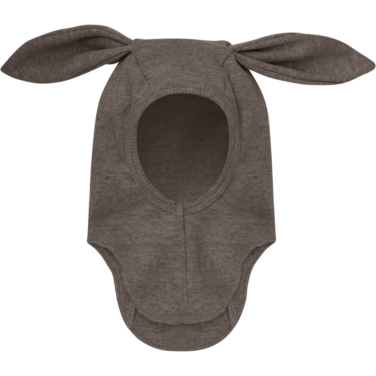 Huttelihut Brown Melange Balaclava Ears Wool Rib