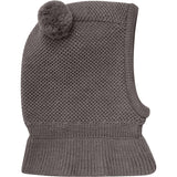Huttelihut Brown Melange Balaclava Windstop Pompoms