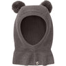 Huttelihut Brown Melange Balaclava Windstop Pompoms