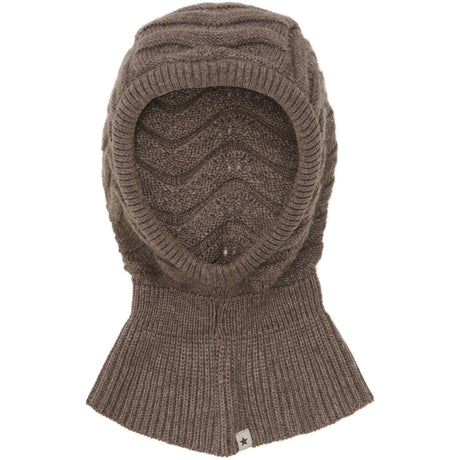 Huttelihut Brown Melange Balaclava Wool Knit