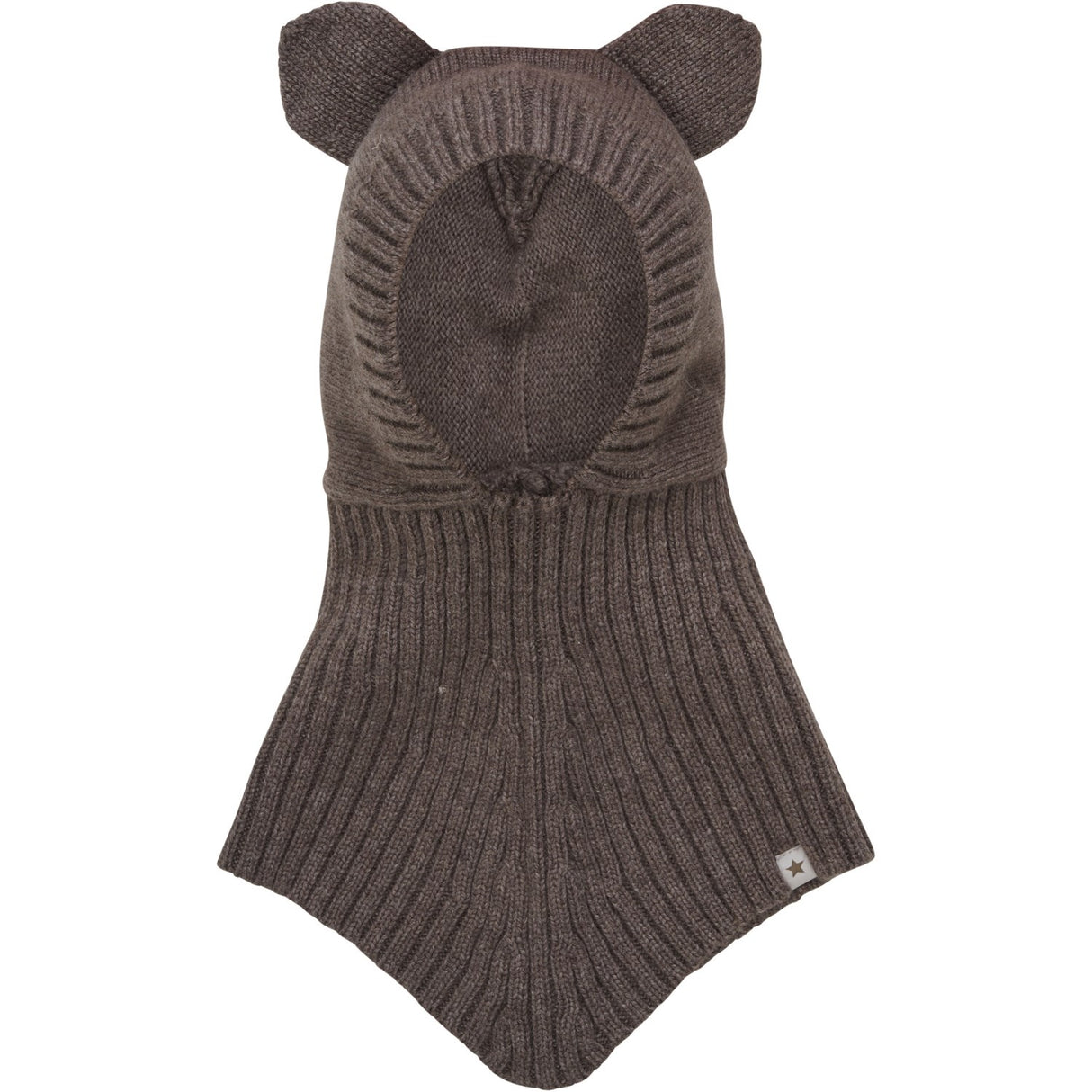 Huttelihut Brown Melange Balaclava Ears Wool Knit