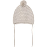 Huttelihut Sand Melange Bonnet Wool Knit Pompom