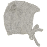 Huttelihut Medium Grey Melange Bonnet Ears Alpaca Wool Knit