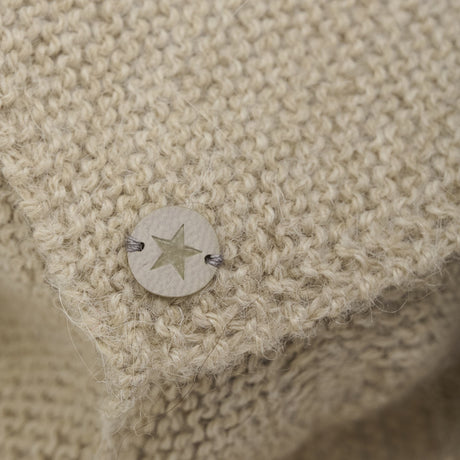 Huttelihut Camel Melange Bonnet Wool Knit Alpaca Pompom