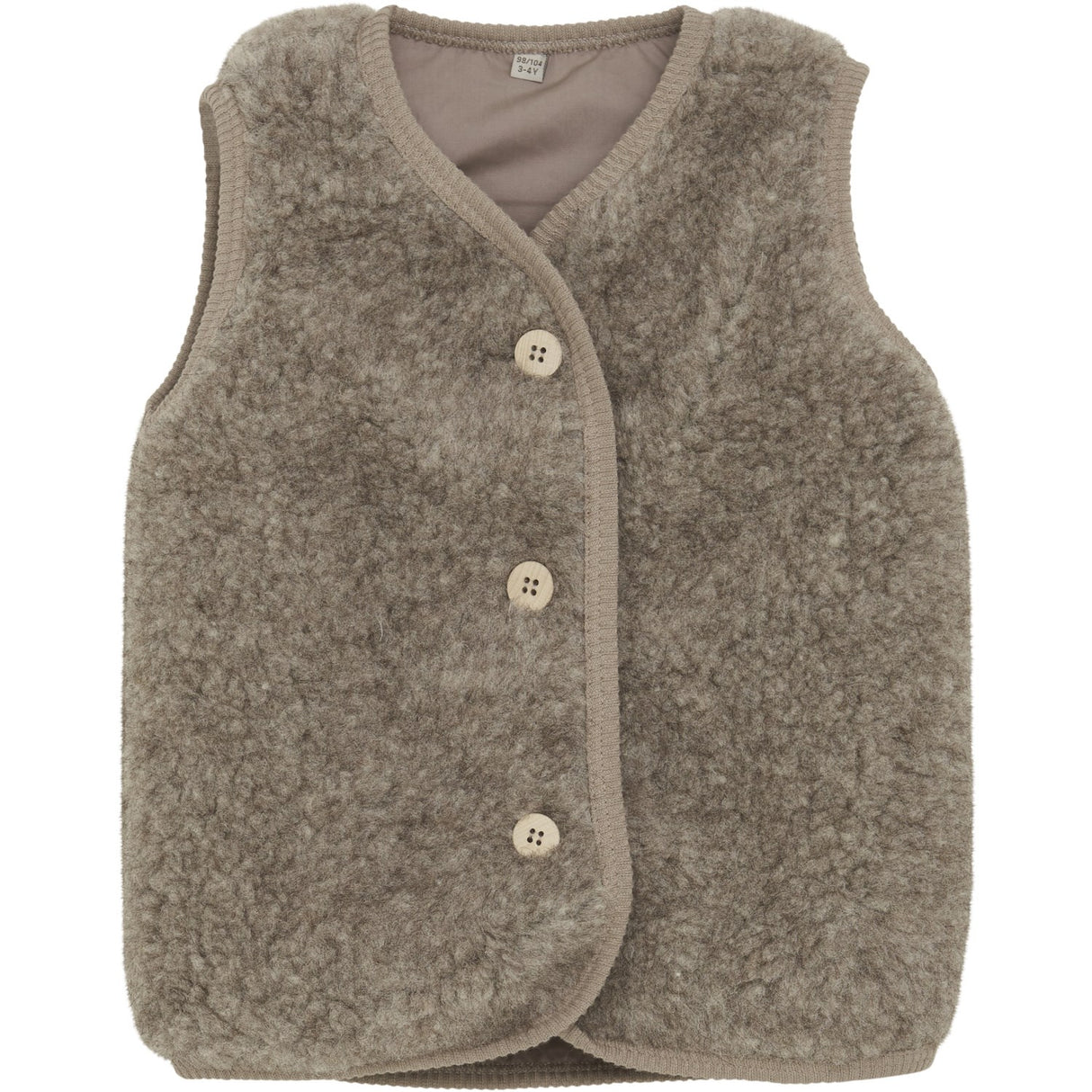 Huttelihut Camel Melange Vest Wool Teddy W. Lining