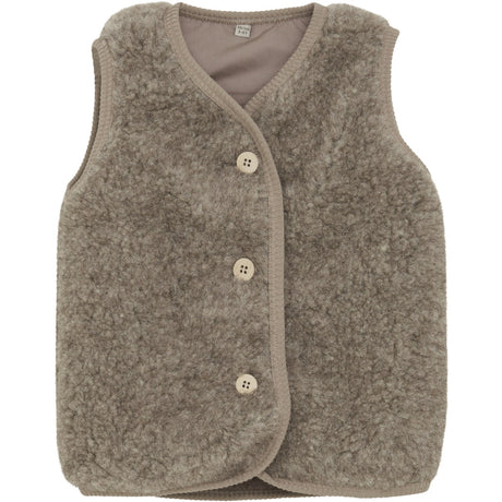 Huttelihut Camel Melange Vest Wool Teddy W. Lining