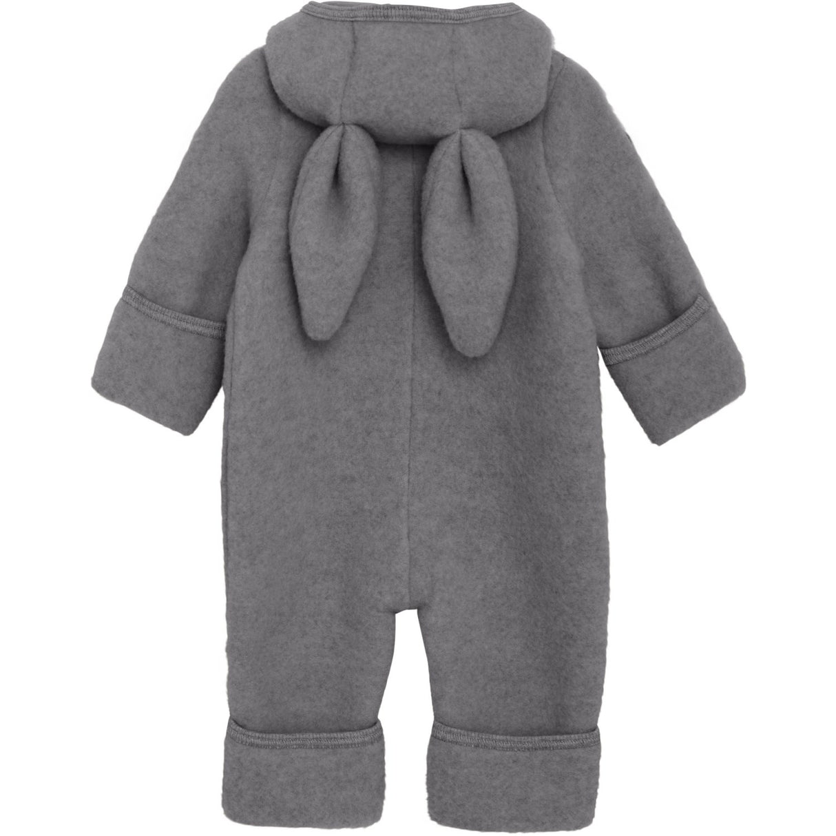 Huttelihut Medium Grey Melange Pram Suit Ears Wool Fleece