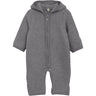 Huttelihut Medium Grey Melange Pram Suit Ears Wool Fleece
