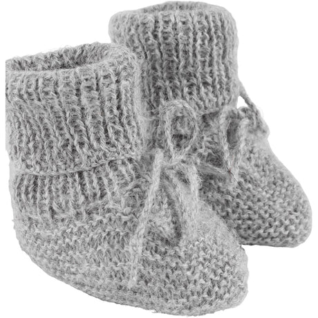 Huttelihut Medium Grey Melange Footies Alpaca Wool Knit