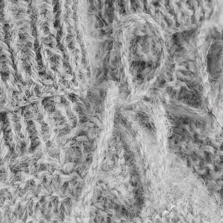 Huttelihut Medium Grey Melange Footies Alpaca Wool Knit