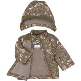 Mikk-Line Burnt Olive Polyester Baby Jacket AOP